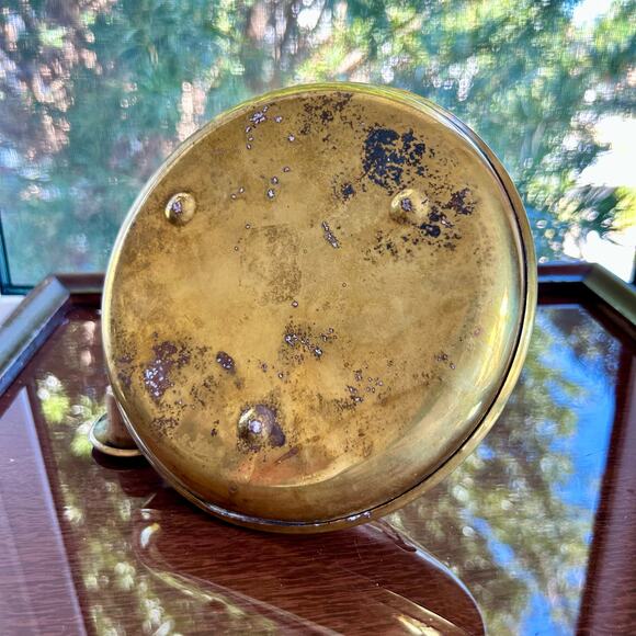 Vintage Swedish Captain’s Decanter – Brass Over Glass, Cork Top – Anchor Design - Picture 3 of 11